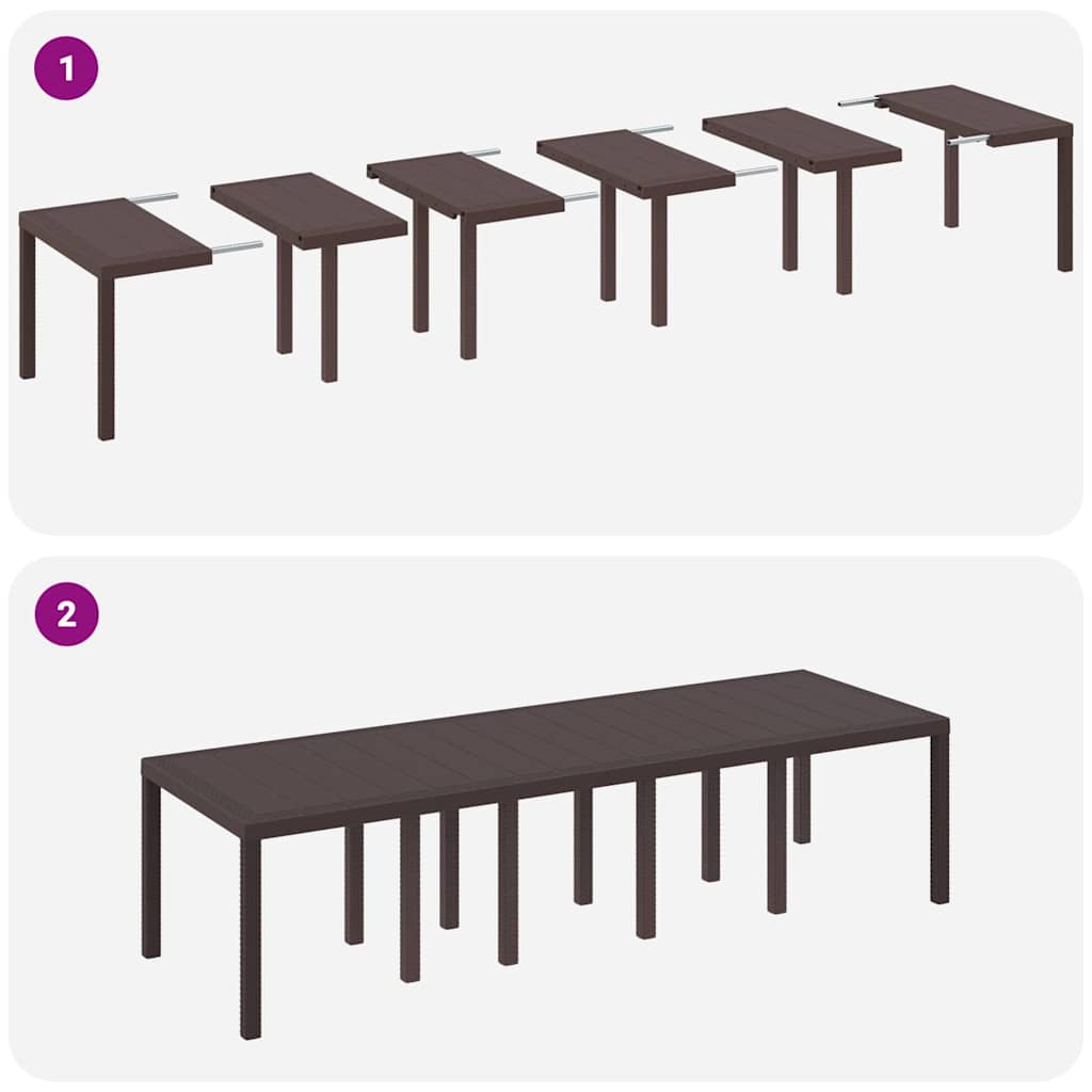 Garten Essgruppe mit Kissen 11 pcs Braun und Anthrazit Rattan