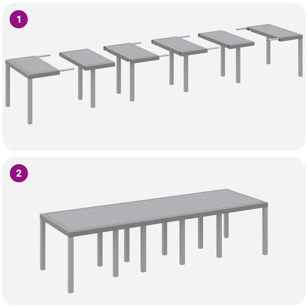 Garten Essgruppe 11 pcs Hellgrau Polypropylen