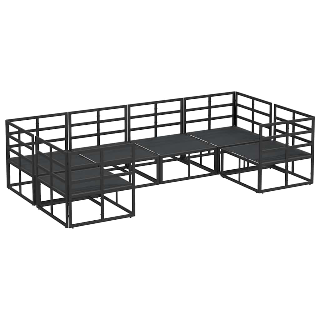 Garten-Sofa-Set 6 pcs Schwarz Aluminium