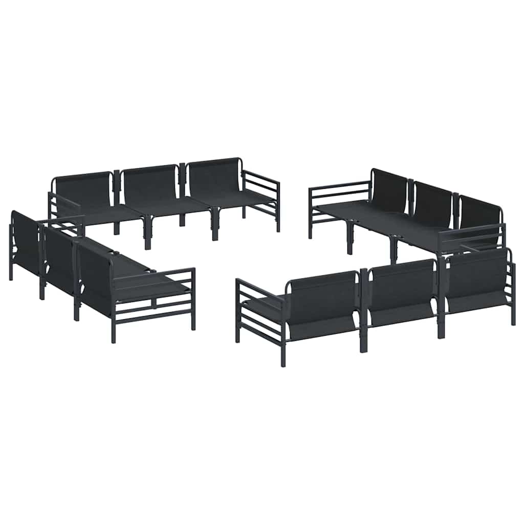 Garten-Sofa-Set Anthrazit Stahl