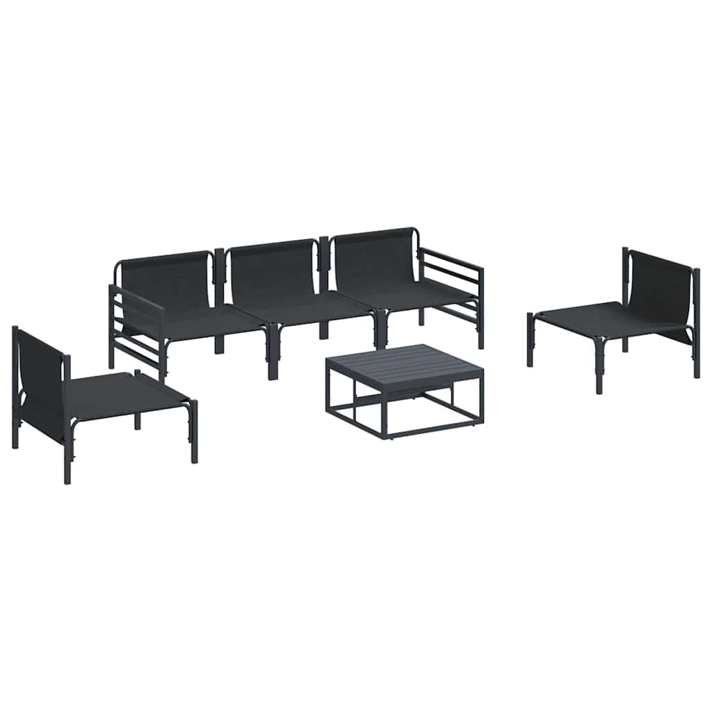Garten-Sofa-Set 6 pcs Anthrazit Stahl