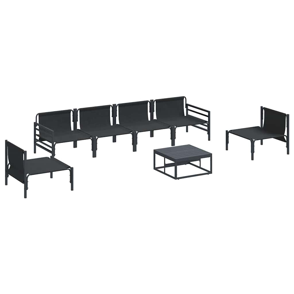 Garten-Sofa-Set 7 pcs Anthrazit Stahl