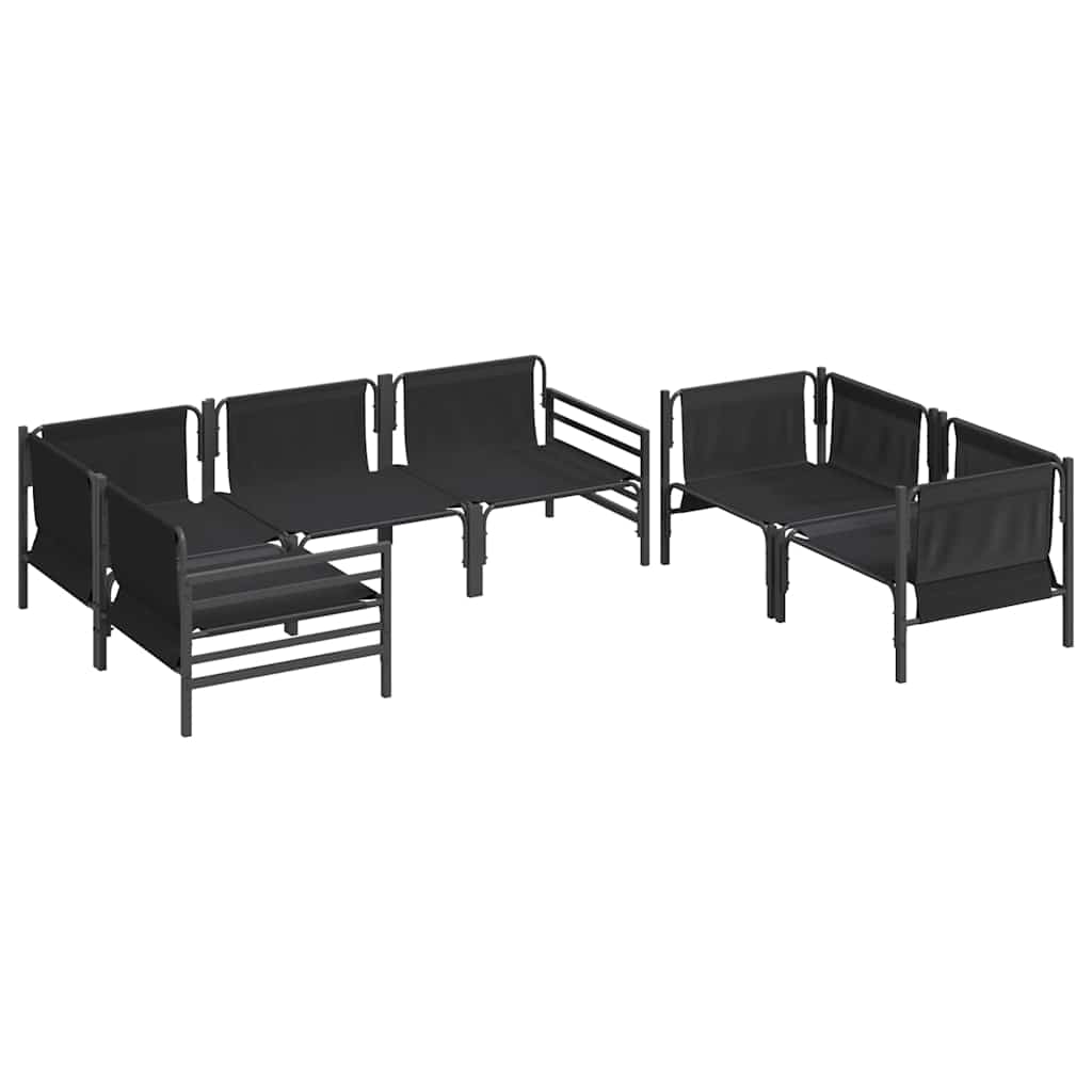 Garten-Sofa-Set mit Kissen 6 pcs Anthrazit Stahl