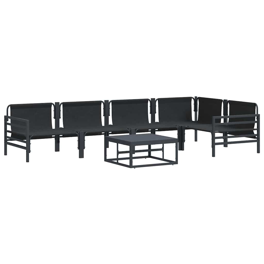 Garten-Sofa-Set 6 pcs Anthrazit Stahl