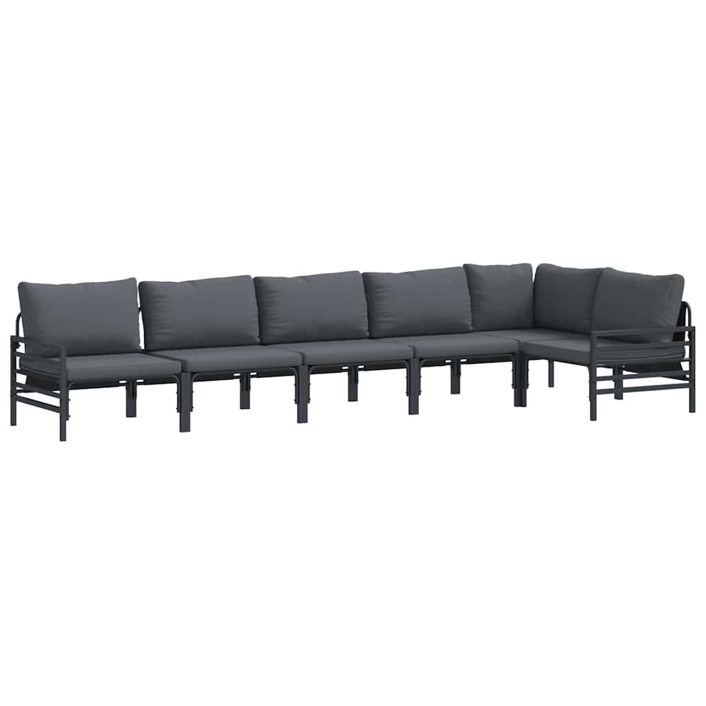 Garten-Sofa-Set 6 pcs Anthrazit Stahl