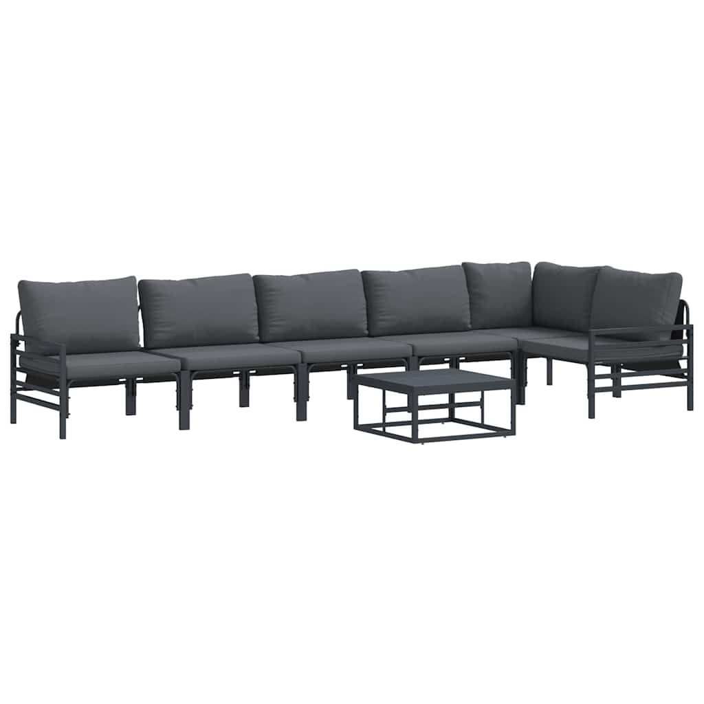 Garten-Sofa-Set 7 pcs Anthrazit Stahl
