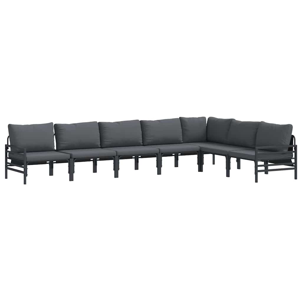 Garten-Sofa-Set 7 pcs Anthrazit Stahl