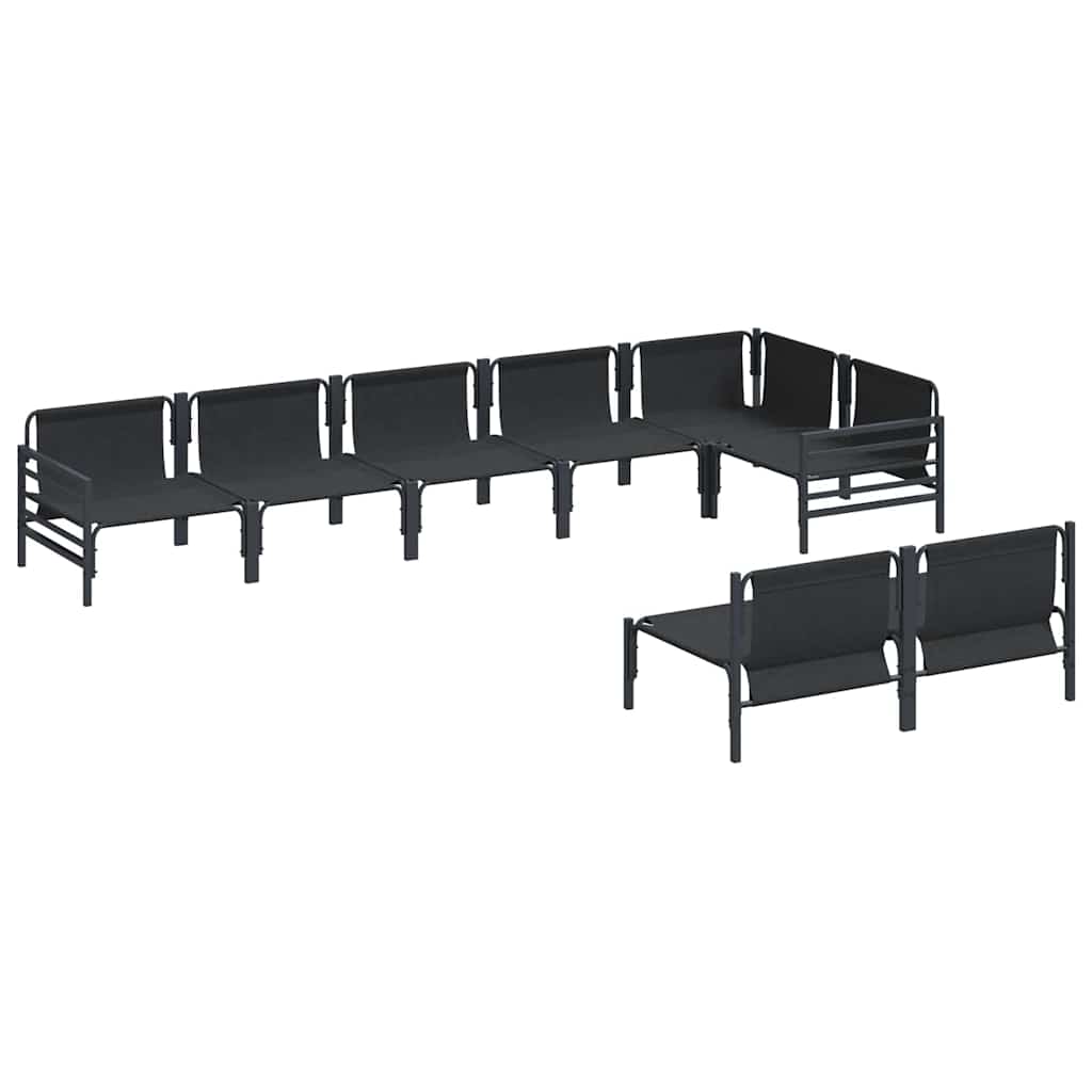 Garten-Sofa-Set mit Kissen 8 pcs Anthrazit Stahl