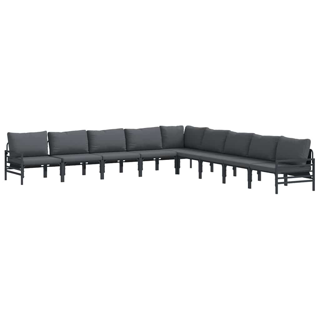 Garten-Sofa-Set 9 pcs Anthrazit Stahl