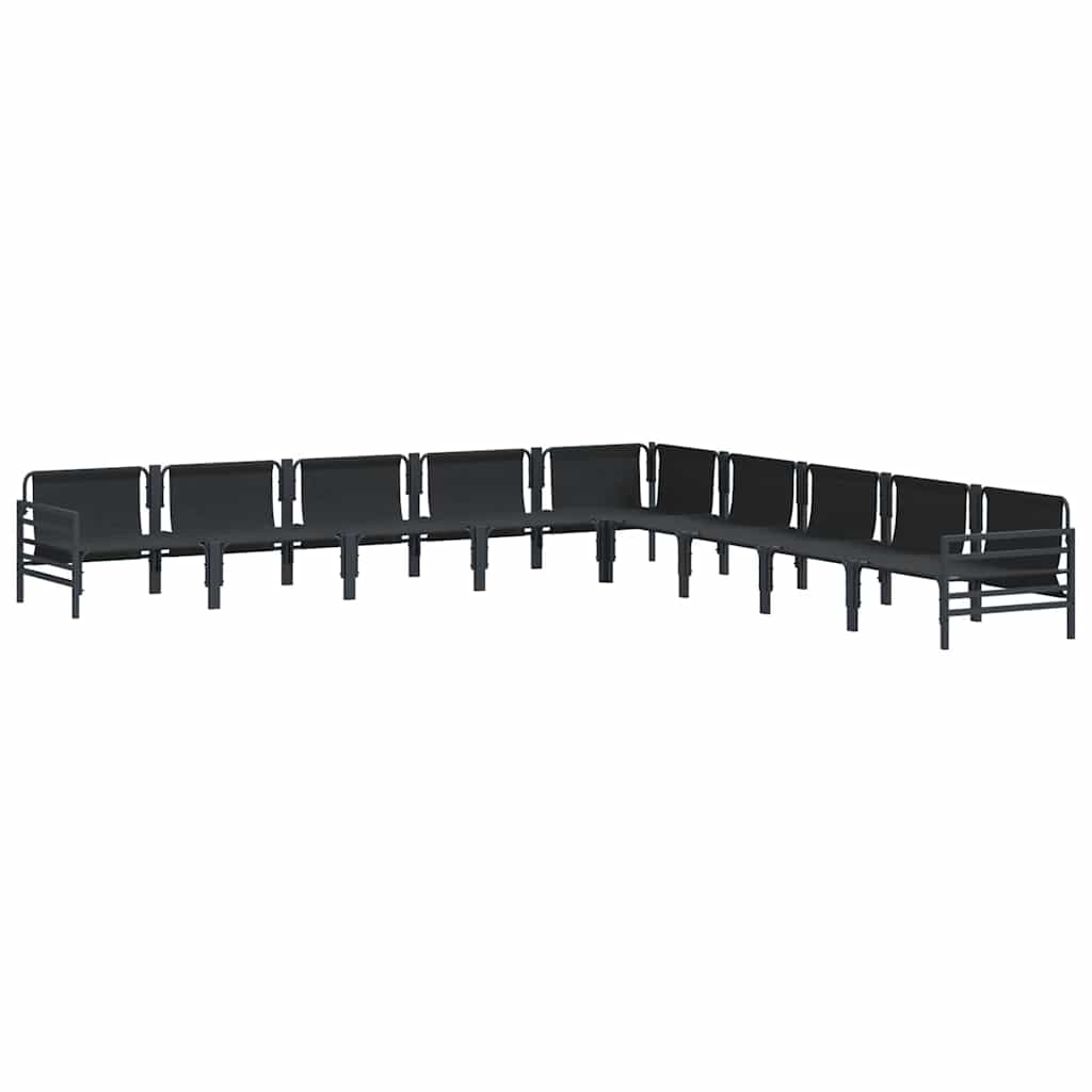Garten-Sofa-Set 9 pcs Anthrazit Stahl