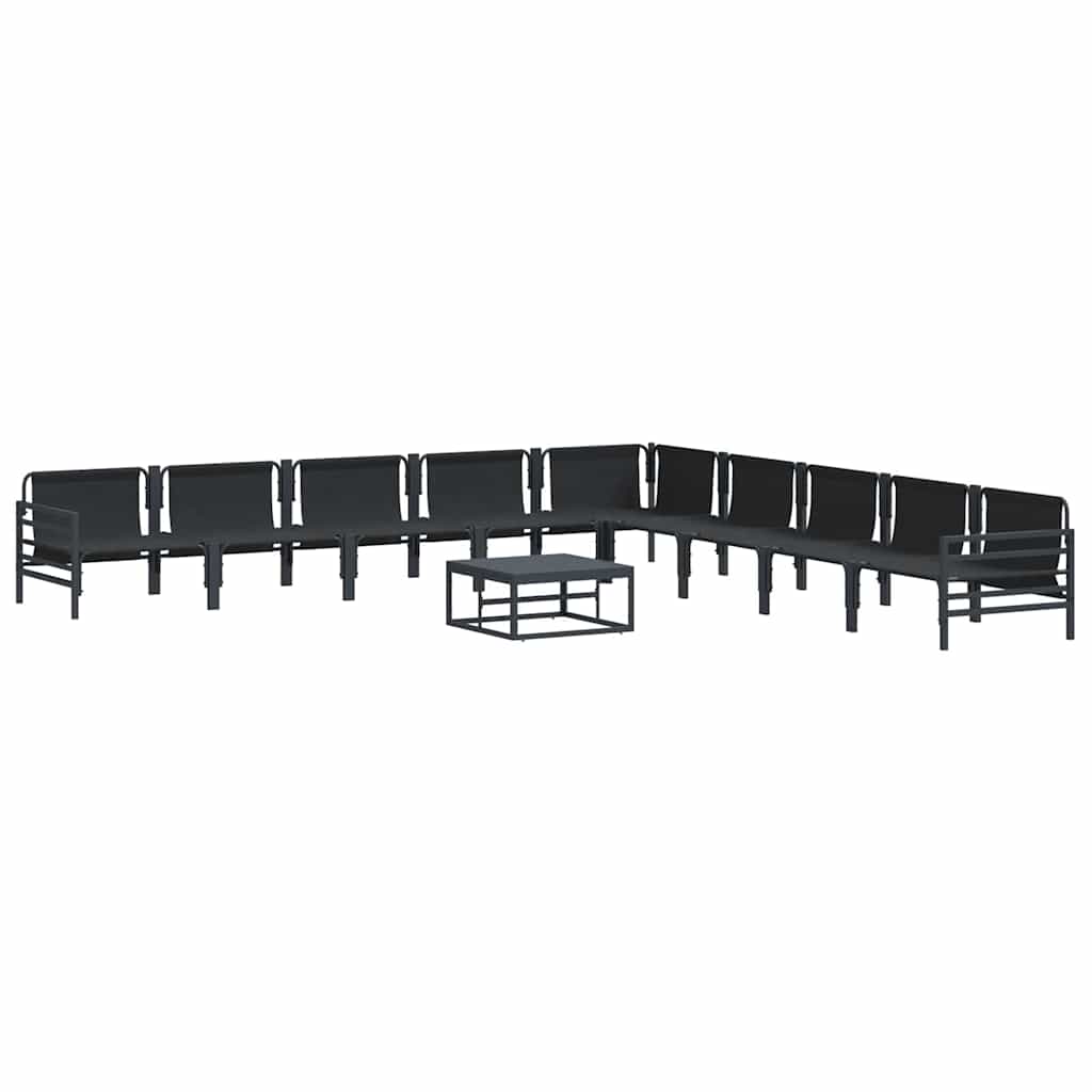 Garten-Sofa-Set 10 pcs Anthrazit Stahl