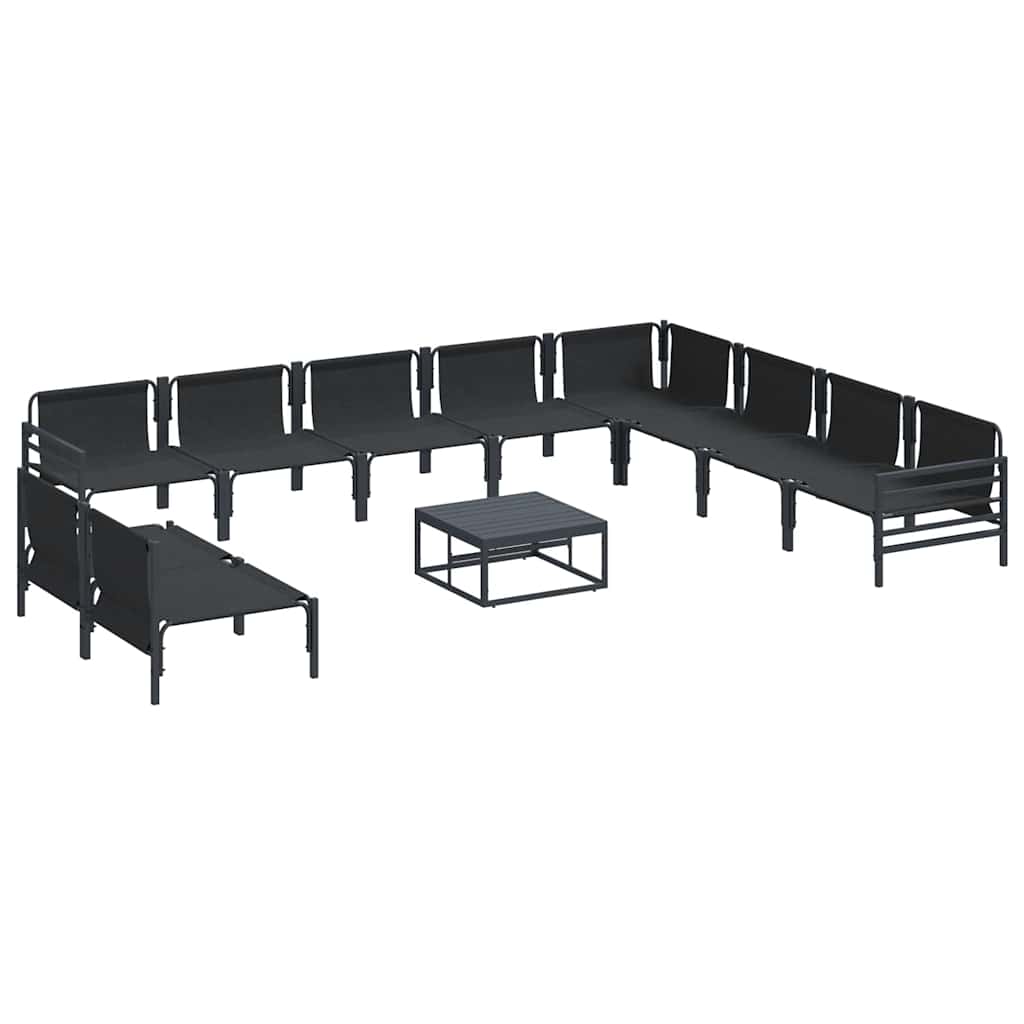 Garten-Sofa-Set 11 pcs Anthrazit Stahl