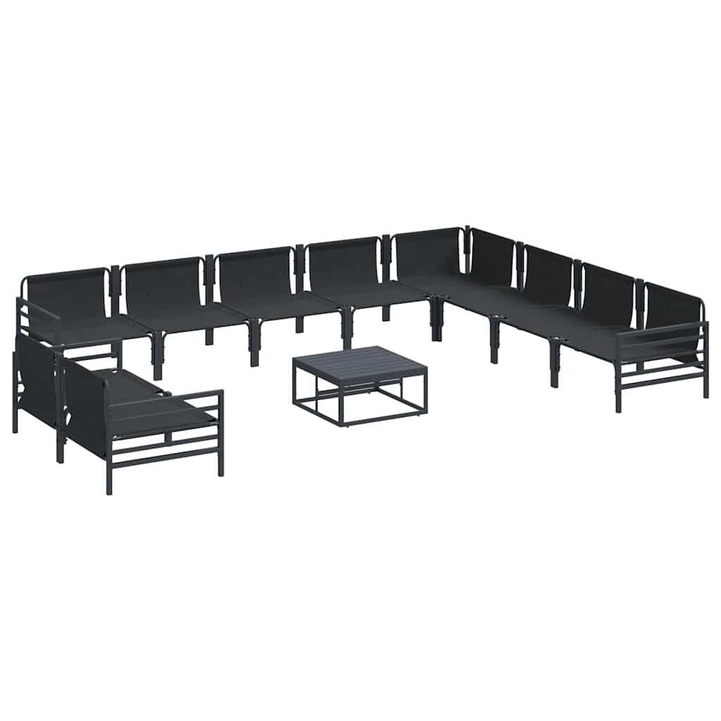 Garten-Sofa-Set 11 pcs Anthrazit Stahl
