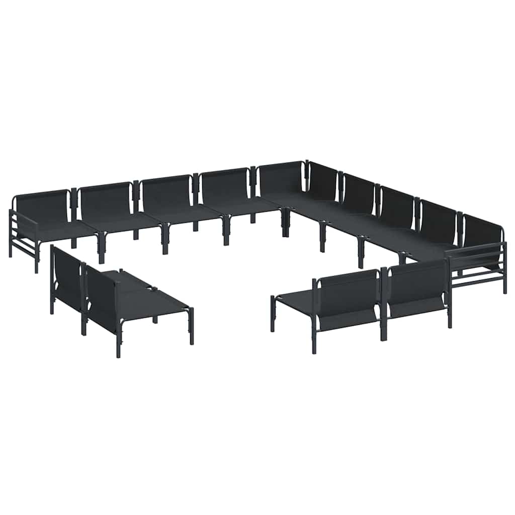 Garten-Sofa-Set mit Kissen 13 pcs Anthrazit Stahl