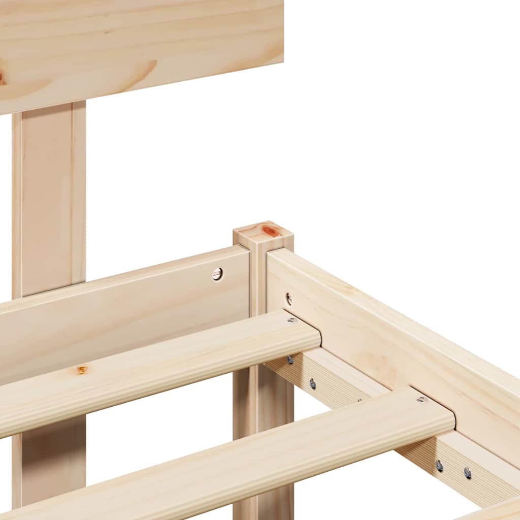 Bettgestell mit Kopfteil Braun 200 x 200 cm Massivholz Kiefer