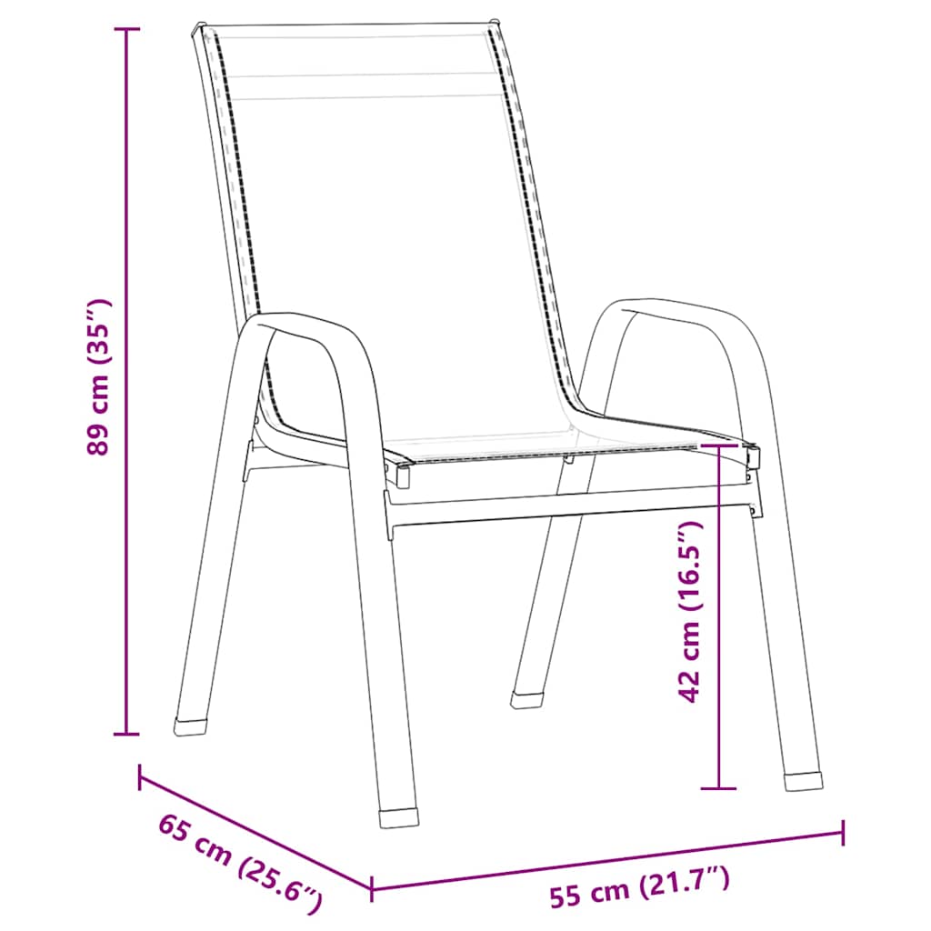 Garten Essgruppe 5 pcs Braun Textilene und Stahl
