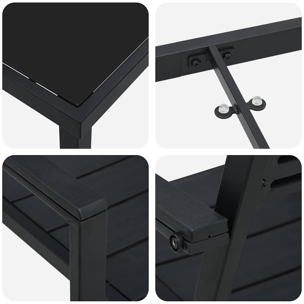 Garten Essgruppe 5 pcs Schwarz HDPE