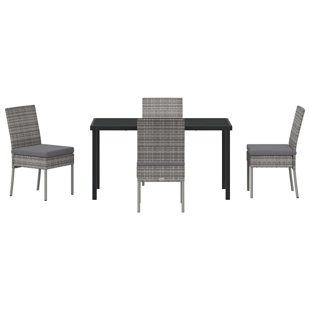 Garten Essgruppe 5 pcs Grau Poly Rattan