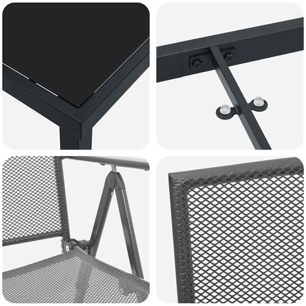 Garten Essgruppe 3 pcs Anthrazit Stahl