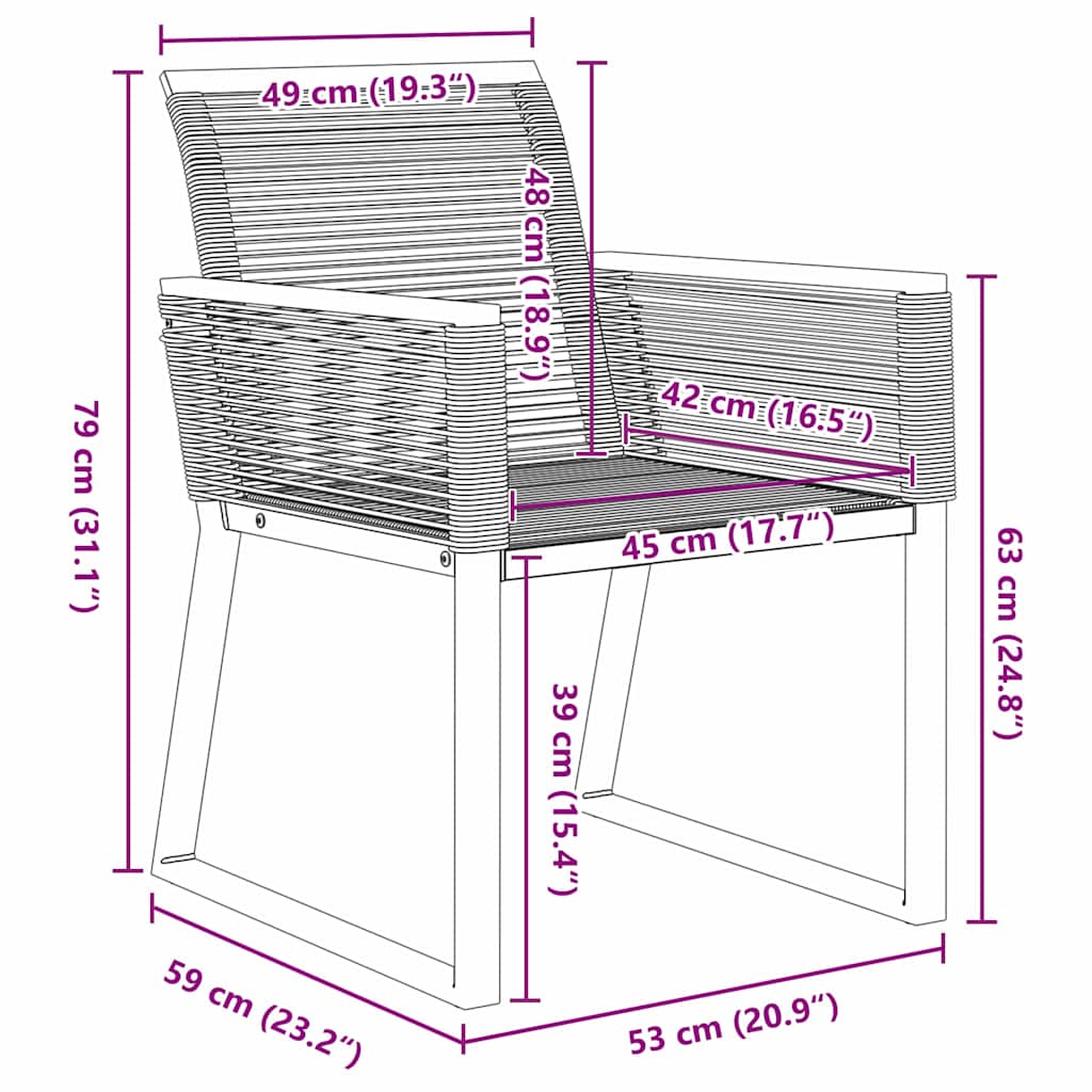 Garten Essgruppe 5 pcs Schwarz Poly Rattan