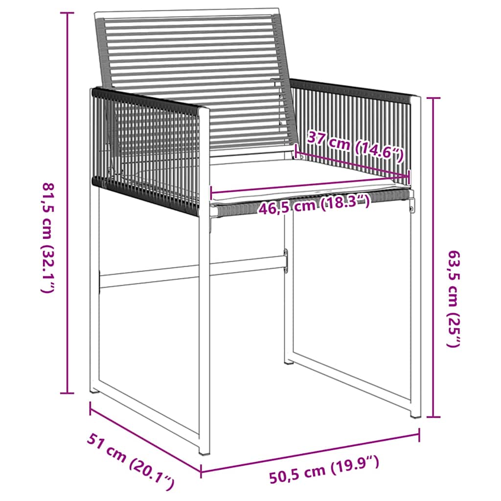 Garten Essgruppe 5 pcs Schwarz Poly Rattan