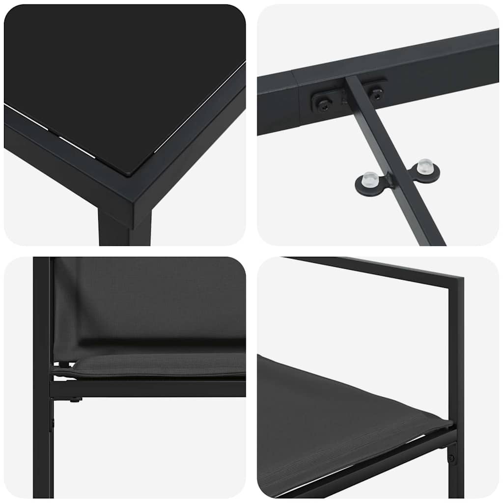 Garten Essgruppe 5 pcs Schwarz 140 x 70 x 73 cm