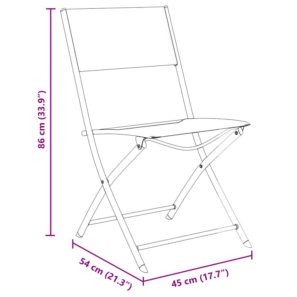 Garten Essgruppe 7 pcs Schwarz Textilene und Stahl