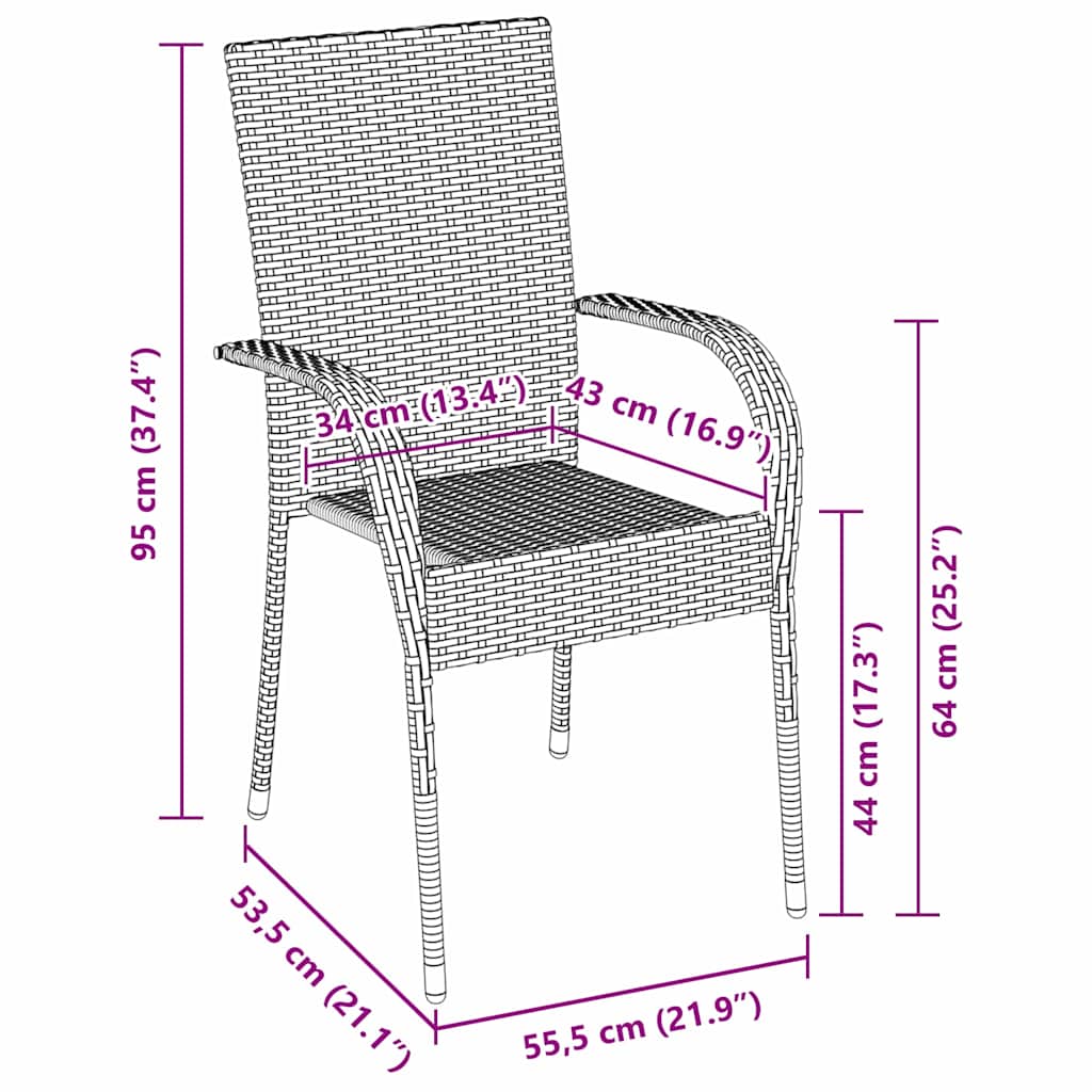 Garten Essgruppe 5 pcs Braun Poly Rattan