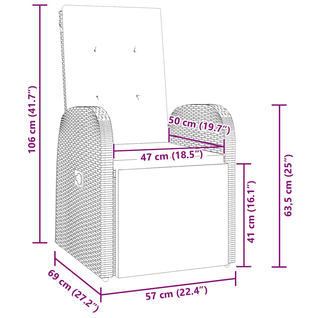 Garten Essgruppe mit Kissen 5 pcs Grau Poly-Rattan