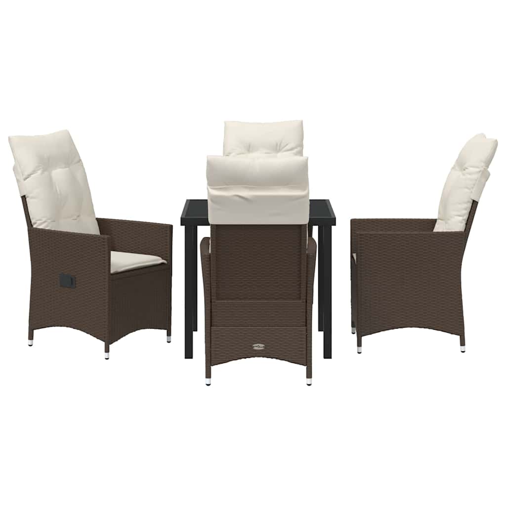 Garten Essgruppe mit Kissen 5 pcs Braun Poly Rattan