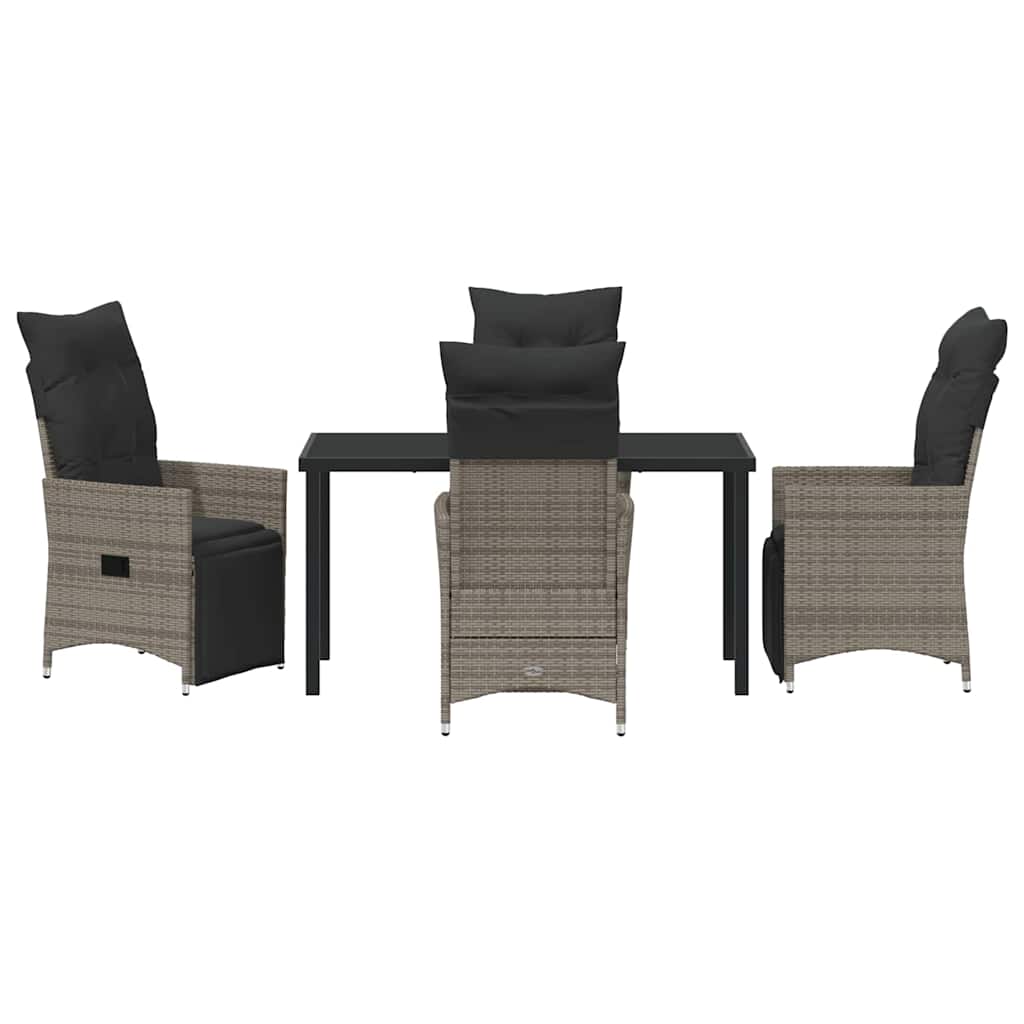 Garten Essgruppe mit Kissen 5 pcs Grau Poly Rattan