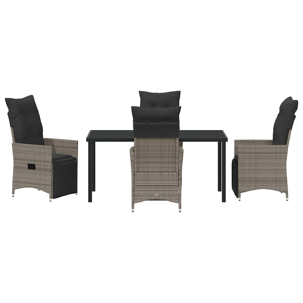 Garten Essgruppe mit Kissen 5 pcs Grau Poly Rattan