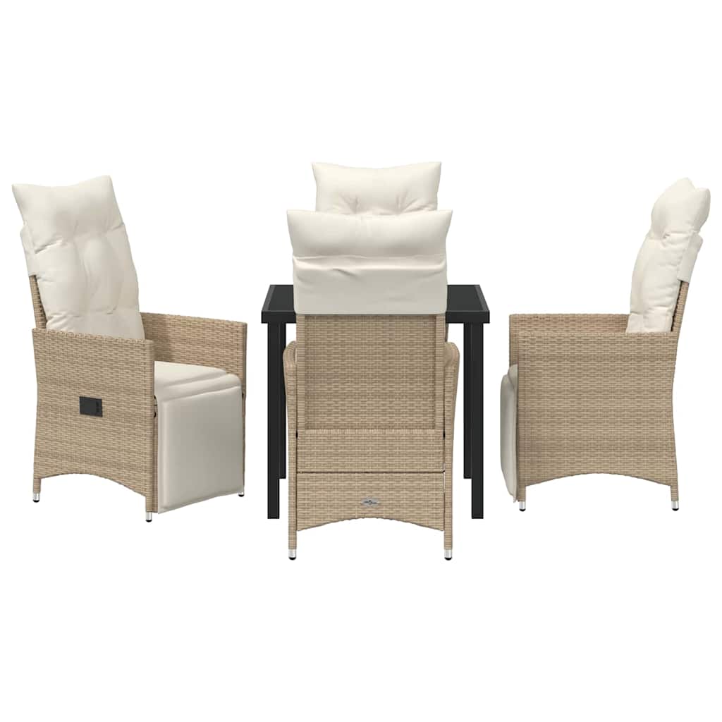 Garten Essgruppe mit Kissen 5 pcs Beige Poly Rattan