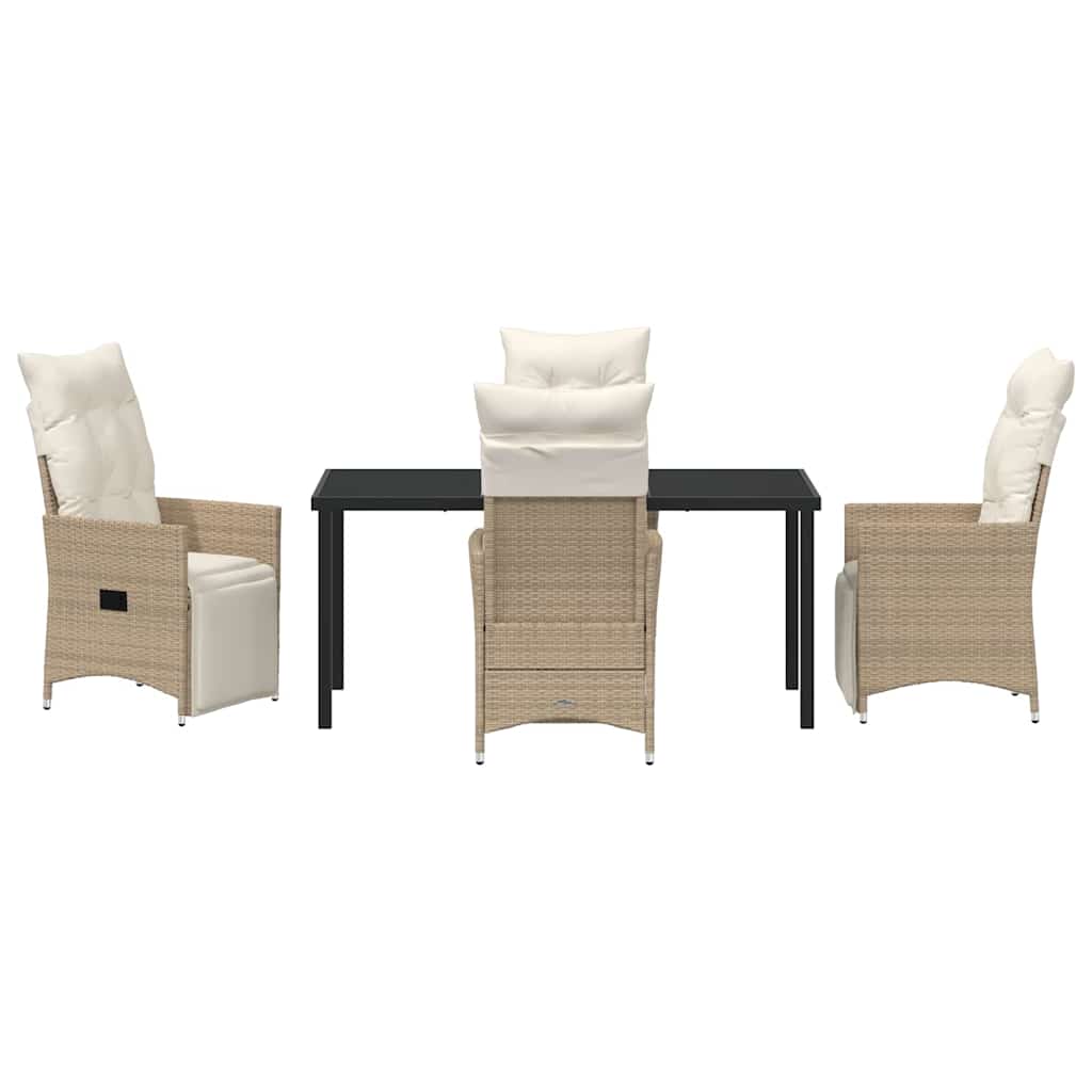 Garten Essgruppe mit Kissen 5 pcs Beige Poly Rattan