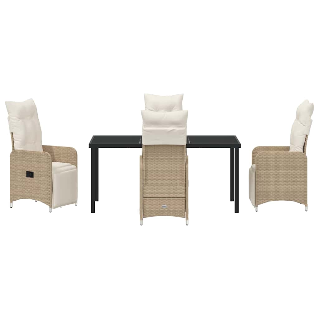 Garten Essgruppe mit Kissen 5 pcs Beige Poly Rattan
