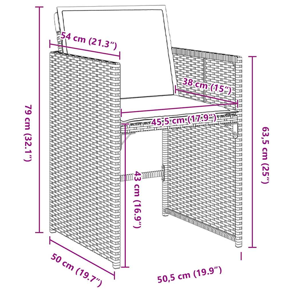 Garten Essgruppe mit Kissen 5 pcs Hellgrau Poly Rattan