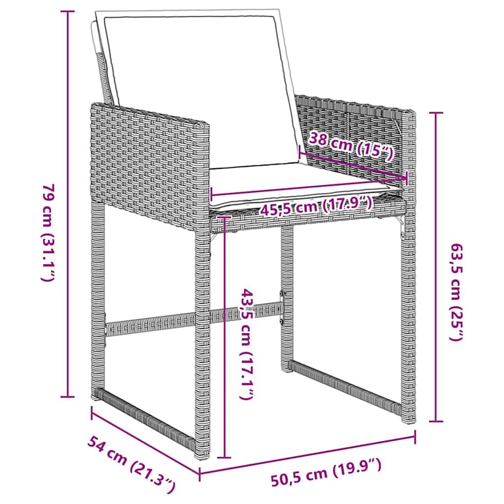 Garten Essgruppe mit Kissen 5 pcs Hellgrau Poly Rattan
