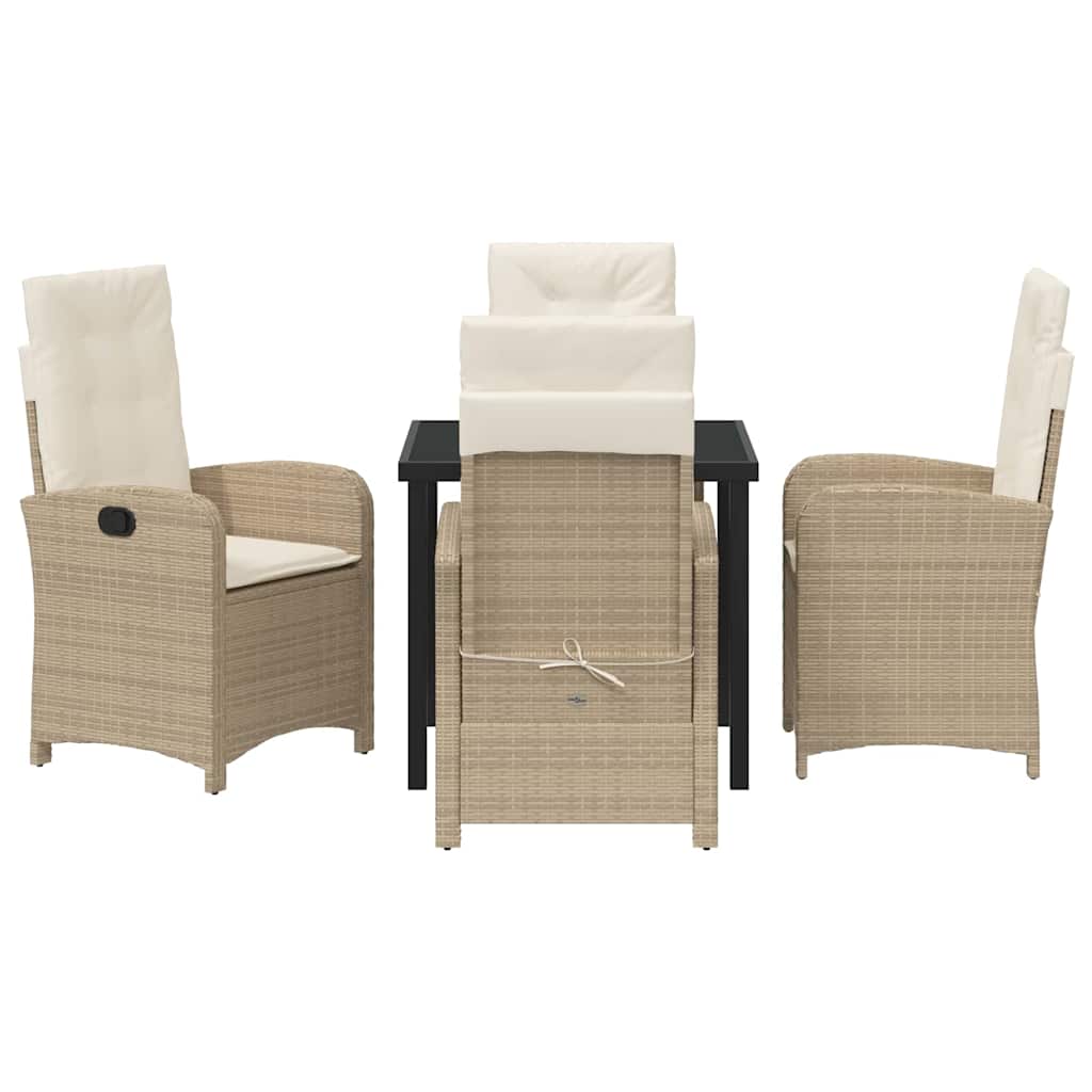 Garten Essgruppe 5 pcs Beige Poly-Rattan