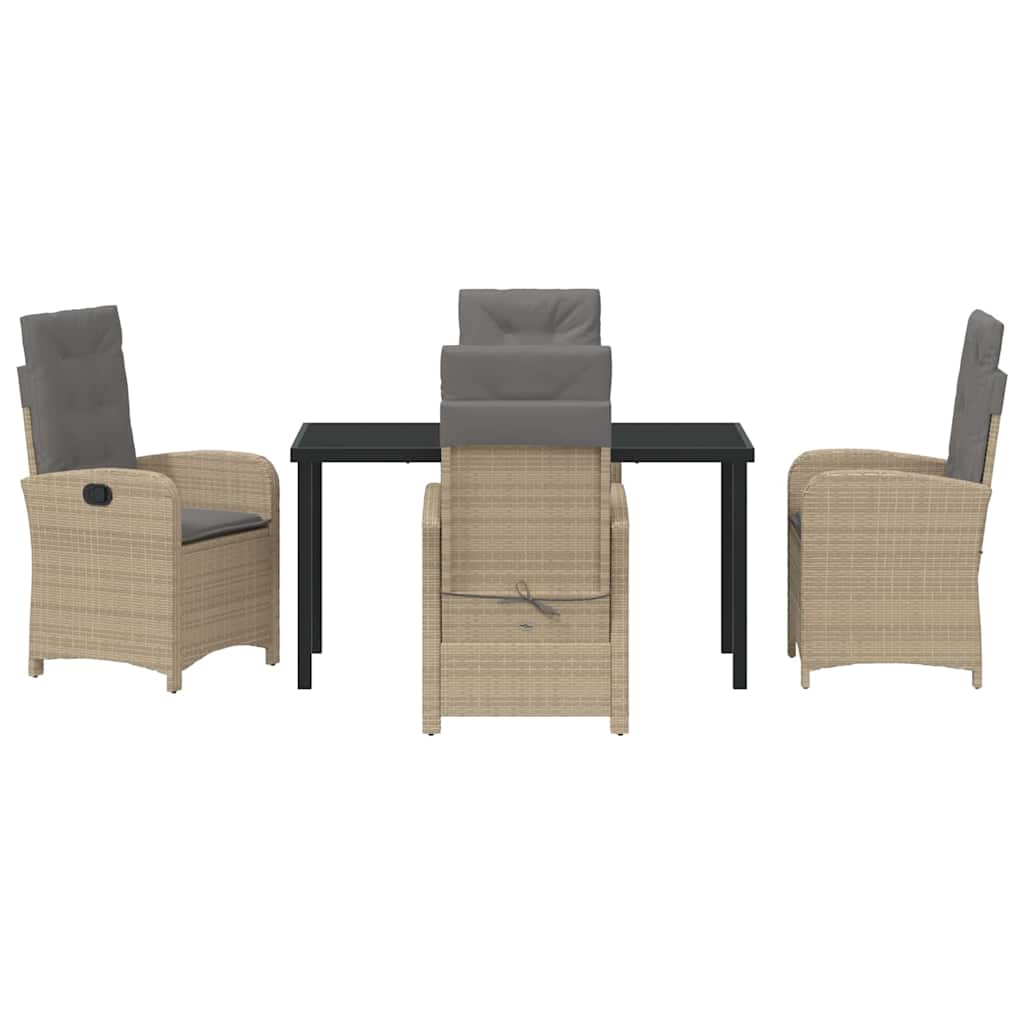 Garten Essgruppe 5 pcs Beige Poly-Rattan