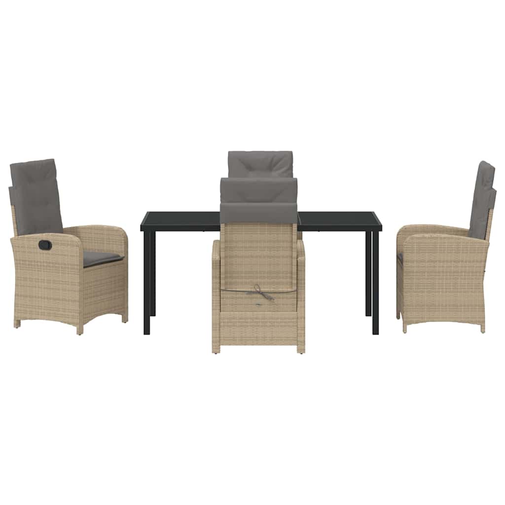 Garten Essgruppe 5 pcs Beige Poly-Rattan