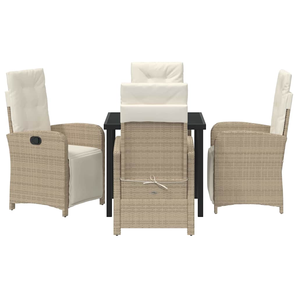 Garten Essgruppe 5 pcs Beige Poly-Rattan
