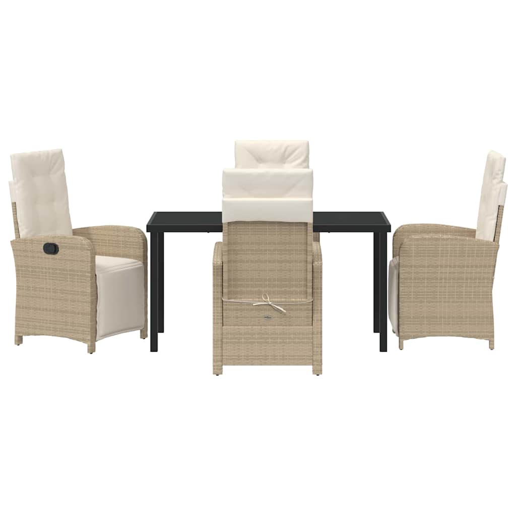 Garten Essgruppe 5 pcs Beige Poly-Rattan