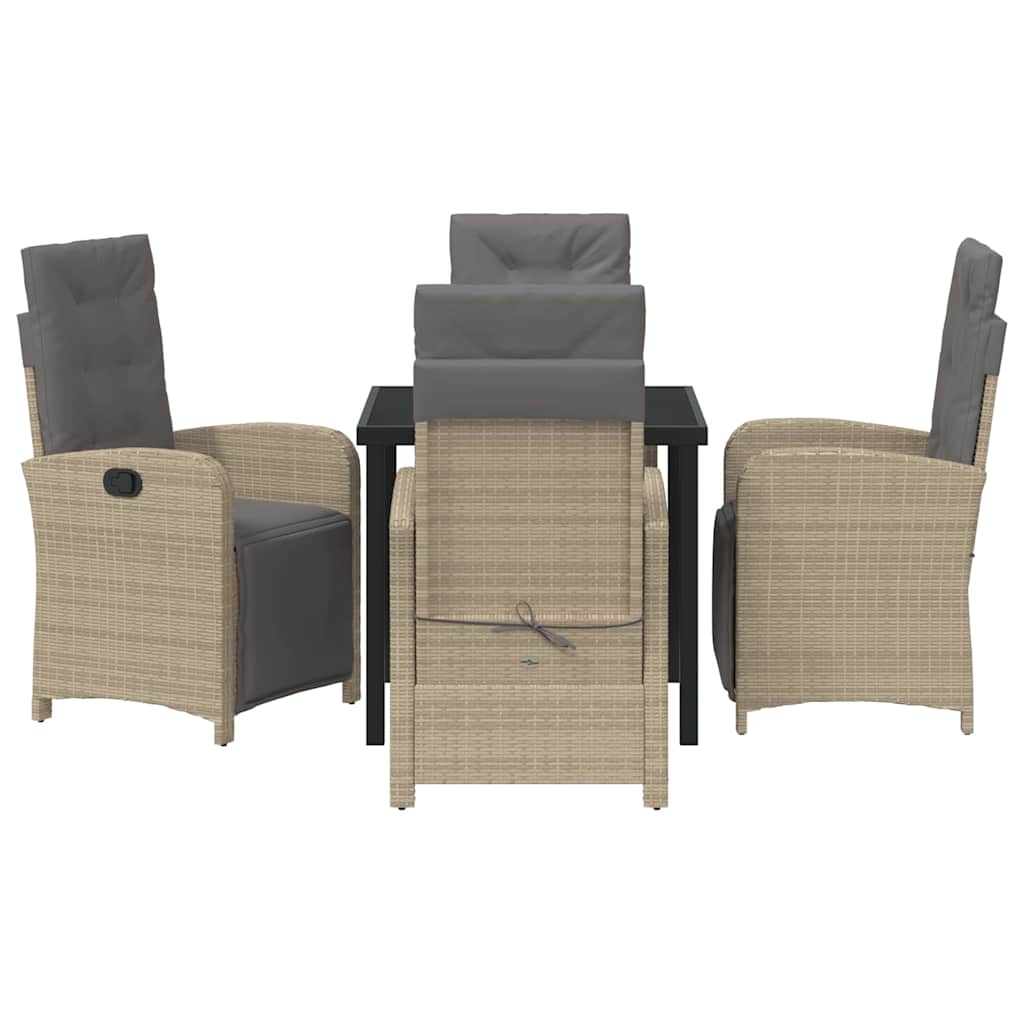 Garten Essgruppe 5 pcs Beige Poly-Rattan