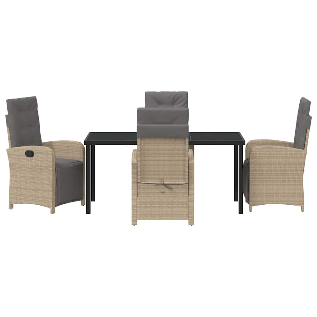 Garten Essgruppe 5 pcs Beige Poly-Rattan