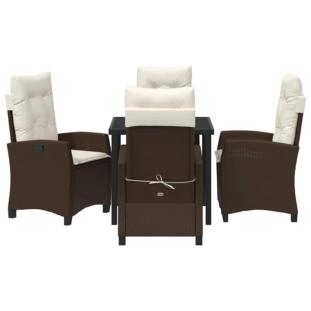 Garten Essgruppe 5 pcs Braun Poly-Rattan