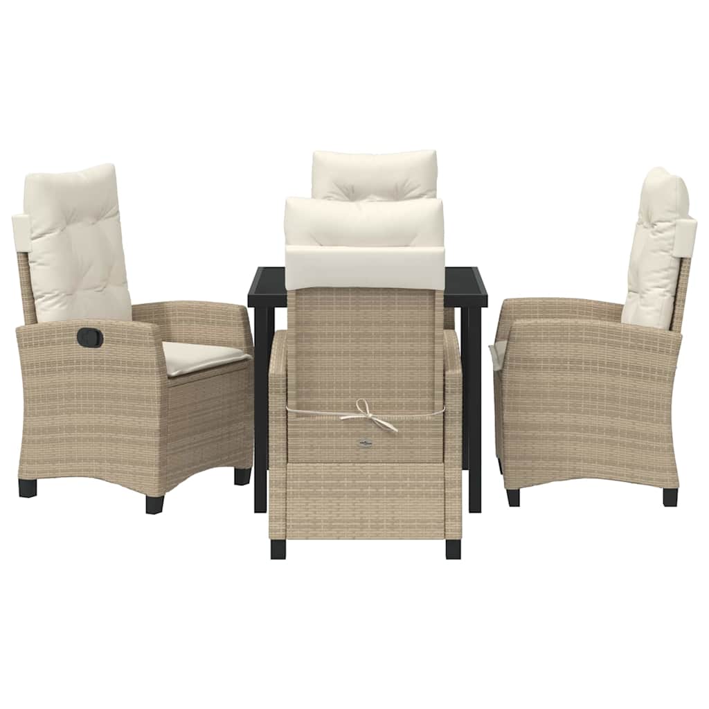 Garten Essgruppe 5 pcs Beige Poly-Rattan