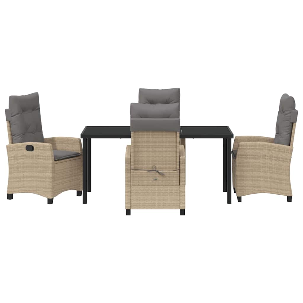 Garten Essgruppe 5 pcs Beige Poly-Rattan