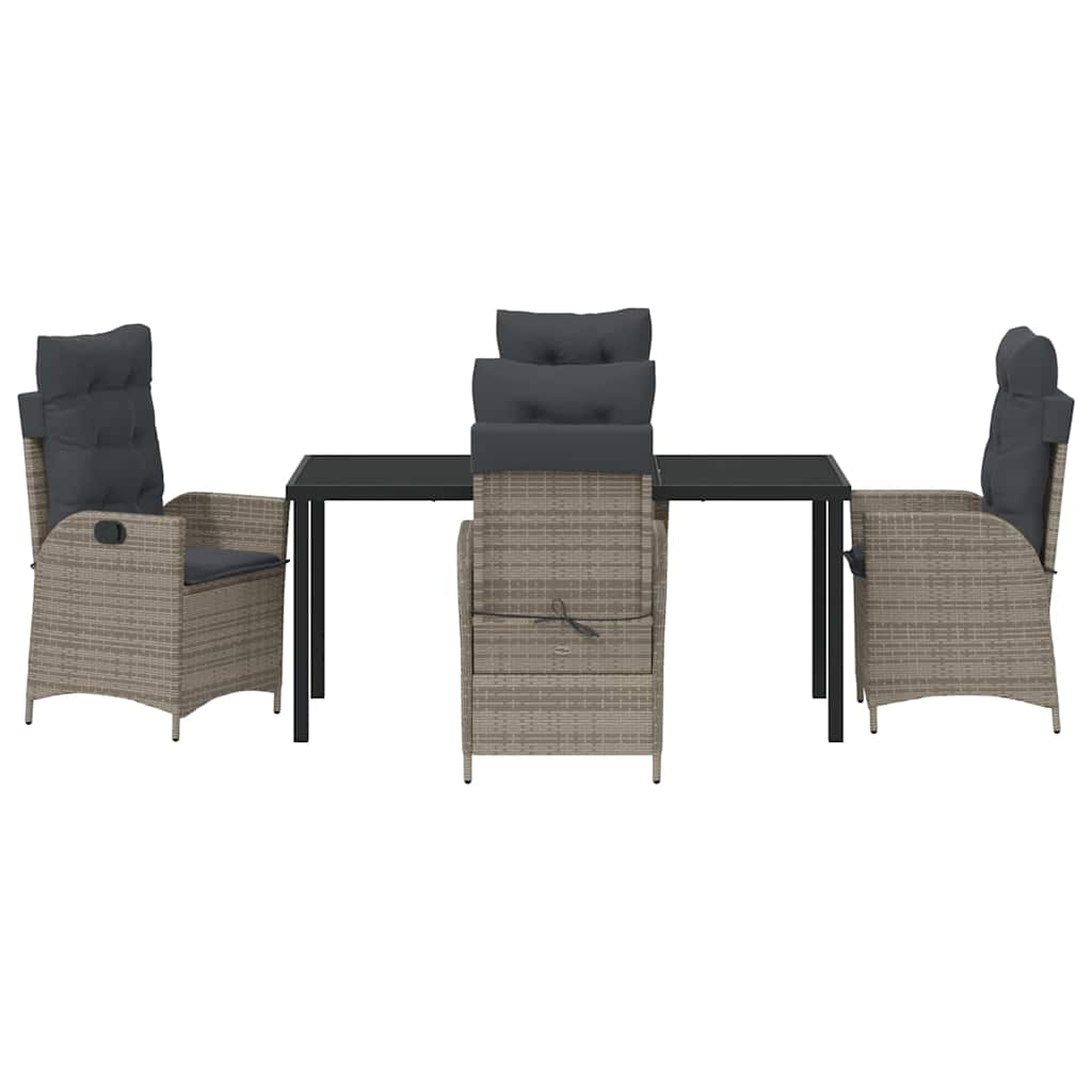 Garten Essgruppe 5 pcs Grau Poly-Rattan