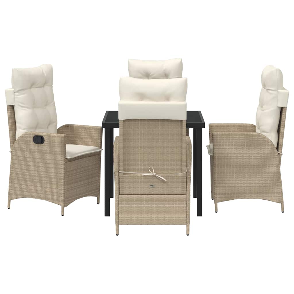 Garten Essgruppe 5 pcs Beige Poly-Rattan