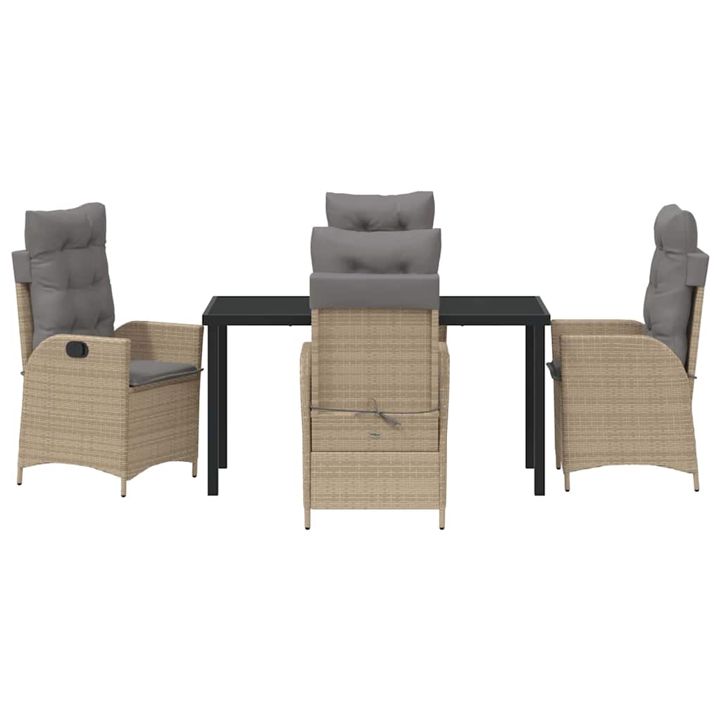 Garten Essgruppe 5 pcs Beige Poly-Rattan